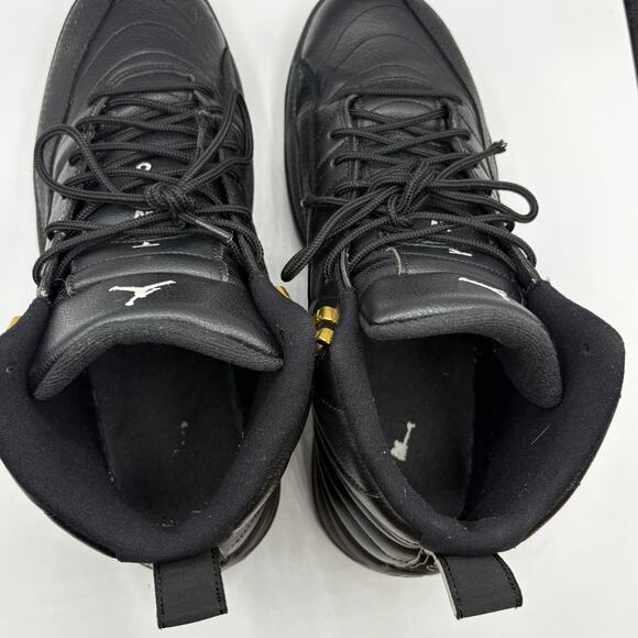 NIKE AIR JORDAN 12 Retro The Master Black Leather White Sz 11.5 - Picture 7 of 9